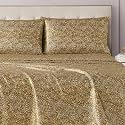 Juicy Couture Queen Size Satin Bed Sheet Set, Deep Pocket Silky Queen Sheet Set with 1 Fitted Sheet, 1 Flat Sheet, 2 Pillowcases, Wrinkle Resistant and Anti Pilling Bed Sheets - Monica Leopard
