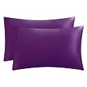 Juicy Couture Satin Pillowcase for Hair and Skin, Purple Queen Size Pillowcase Set of 2 - Silky Cooling Pillow Covers with Envelope Closure
