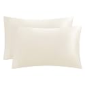 Juicy Couture Satin Pillowcase for Hair and Skin, White King Size Pillowcase Set of 2 - Silky Cooling Pillow Covers with Envelope Closure