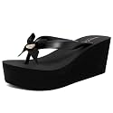 Juicy Couture Womens Wedge Platform Flip Flops