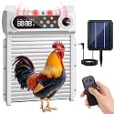 JUJOJB Solar Automatic Chicken Coop Door, 9.5x10, Alarm & Flashing Lights