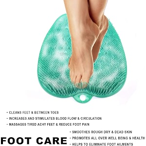 bath foot scrubber foot scrubber cleaner massager shower foot massager scrubber cleaner foot scrubber bath mat for shower with non-slip suction cups for dead skin foot care foot massage
