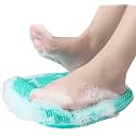 Silicone Foot Massager Non-Slip Feet Massage Pad Bathroom Foot Cleaning Mat Scrubber Shower Feet Clean Promote Blood Circulation (Green)