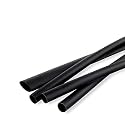 (Black 6 mm - 5 Meters) Heat Shrink Tube Sleeve Electrical Wires Cables Students DIY Projects Home Wiring Insulation Made for Electronics Service Centers 2:1 Ratio Heat Shrinkable Wrap Tubes Kit