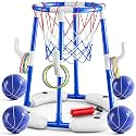 JUKUDAHU Pool Basketball Hoop, 2-in-1 Boy Pool Toys for Kids Ages 4-8