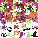 JULBEAR 300Pcs Halloween Foam Stickers Glitter Self-Adhesive Craft Decals