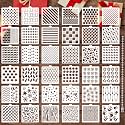 JULBEAR 36Pcs Baking Cookie Stencils for Royal Icing Airbrush Templates