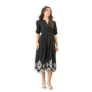 JULEE Womens Rayon Embroidered Dress Butta Dress-BAC