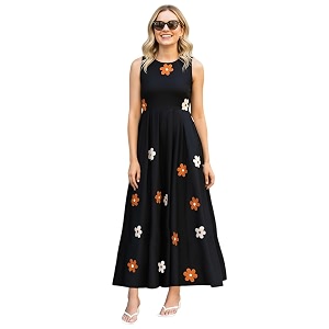 julee women39s rayon embroidered dress flower dress black-lxyz