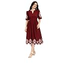 JULEE Women39s Rayon Embroidered Dress Butta Dress-BAC