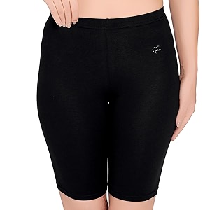juliet womens seamless cotton stretch longer length cycling shorts  cloud soft breathable fabric cycling shorts