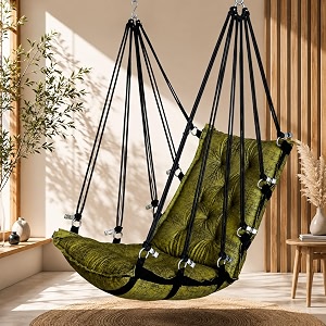 juljulia swing for balcony cotton hanging chair for adults 200 kg green