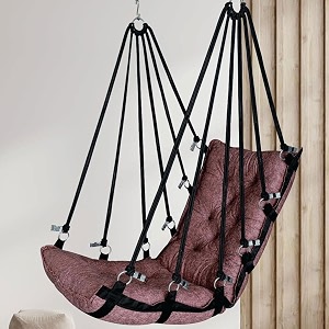 juljulia swing for balcony cotton hanging chair for adults 200 kg pink