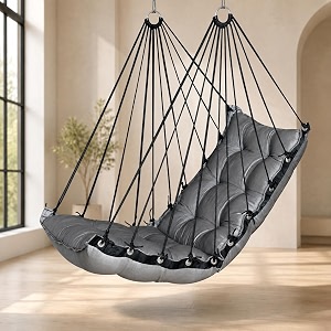 juljulia cotton swing for adults balcony jhula for home indoor outdoor hanging swing chair heavy duty 200 kg capacity comfortable hanging seat for patio terrace garden low grey