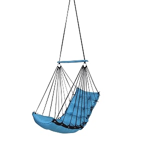 juljulia swing for balcony comfortable cotton swing relaxing jhula for adults for home indoor outdoor hanging seat for apartment patio terrace garden- 200 kg weight capacity - jj low sky blue