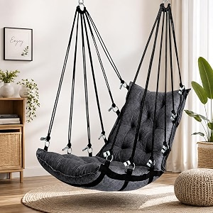 juljulia swing for balcony cotton hanging chair for adults 200 kg grey