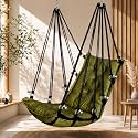 JULJULIA Swing for Balcony, Cotton Hanging Chair for Adults, 200 kg, Green