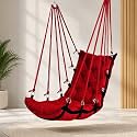 JULJULIA Swing for Balcony, Cotton Hanging Chair for Adults, 200 kg, Red