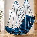 JULJULIA Swing for Balcony, Cotton Hanging Chair for Adults, 200 kg, Blue