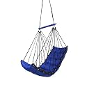 JULJULIA Hammock Swing Hanging Chair uyyala jula for Adult Kids Indoor Outdoor Balcony Sturdy Cotton Weave Max 200 kgs - Low Blue - DN-31
