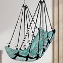 JULJULIA Cotton Swing for Balcony, Heavy Duty Jhula for Adults, 200 kg Weight Capacity, Comfortable Hanging Swing Chair for Indoor Outdoor Home, Garden, Patio, Terrace - Plain 3D Flower Print