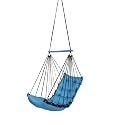 JULJULIA Swing for Balcony Comfortable Cotton Swing Relaxing Jhula for Adults for Home Indoor Outdoor Hanging Seat for Apartment Patio Terrace Garden- 200 kg Weight Capacity - JJ Low Sky Blue