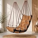 JULJULIA Swing for Balcony, Cotton Hanging Chair for Adults, 200 kg, Golden
