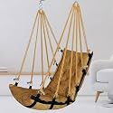 JULJULIA Swing for Balcony, Cotton Hanging Chair for Adults, 200 kg, Yellow | Ideal for balcony, living room, patio and garden