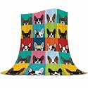 Jumbo Boston Terrier Blanket 60x80 Inches - Extra Large Fleece Throw for Family - Luxury Dog Blanket for King Bed - Boston Terrier Decor for Pet Lovers - Oversized Plush Blankets