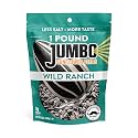 JUMBO Sunflower Seeds to Eat, Wild Ranch, 1 lb (16 oz) Bags (6 Pack) - Roasted In-Shell Ranch Sunflower Seeds, Big Bag Snack, Resealable