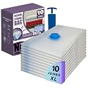 Jumbo XL Vacuum Storage Bags with Pump Vacuum Seal Space Saver Bags 10 Pack