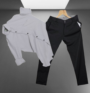 Jumii Enterprise Men Solid Casual Grey Black