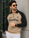 Jump Cuts Men Printed Polo Neck Cotton