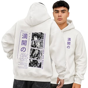 Jump Cuts Mens Japanese Words Printed Hooded
