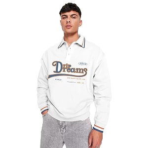 Jump Cuts Mens Printed Polo Neck Full