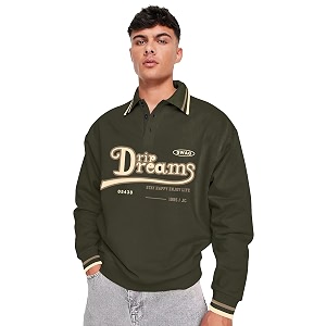 Jump Cuts Mens Printed Polo Neck Full