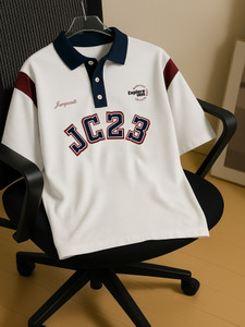 Jump Cuts Printed Men Polo Neck White