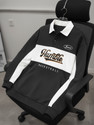 Jump Cuts Printed Men Polo Neck Black
