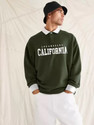 Jump Cuts Printed Men Polo Neck Green