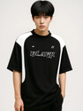 Jump Cuts Printed Men Round Neck Black