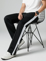 Jump Cuts Solid Men Black Track Pants