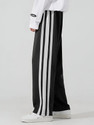 Jump Cuts Striped Men Black Track Pants