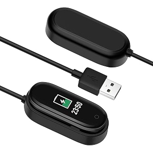 jump start mi band 4 usb charger charging cable easy replacement dock cord case charger adapter cable for xiaomi smart mi band 4 - tangle free cable tracker not included