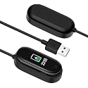 Jump Start Mi Band 4 USB Charger Charging Cable Easy Replacement Dock Cord Case Charger Adapter Cable for Xiaomi Smart Mi Band 4 - (Tangle Free Cable) (Tracker NOT Included)