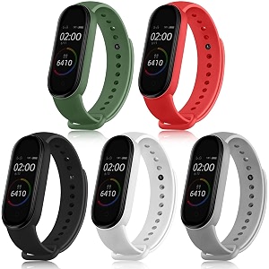 jump start silicone replacement bracelet watch bands for xiaomi mi band 3mi band 4 - skin-friendly soft amp flexible straps for men and women watch not included- combo pack of 5