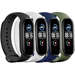 jump start silicone replacement bracelet watch bands for xiaomi mi band 3mi band 4 - skin-friendly soft amp flexible straps for men and women watch not included- combo pack of 4