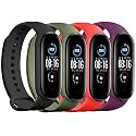JUMP START Silicone Replacement Bracelet Watch Bands for Xiaomi Mi Band 3/Mi Band 4 - Skin-Friendly Soft &amp; Flexible Straps for Men and Women (Watch Not Included)- Combo Pack of 4