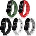 JUMP START Silicone Replacement Bracelet Watch Bands for Xiaomi Mi Band 3/Mi Band 4 - Skin-Friendly Soft &amp; Flexible Straps for Men and Women (Watch Not Included)- Combo Pack of 5