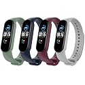 JUMP START Silicone Replacement Bracelet Watch Bands for Xiaomi Mi Band 3/Mi Band 4 - Skin-Friendly Soft &amp; Flexible Straps for Men and Women (Watch Not Included)- Combo Pack of 4