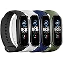 JUMP START Silicone Replacement Bracelet Watch Bands for Xiaomi Mi Band 3/Mi Band 4 - Skin-Friendly Soft &amp; Flexible Straps for Men and Women (Watch Not Included)- Combo Pack of 4